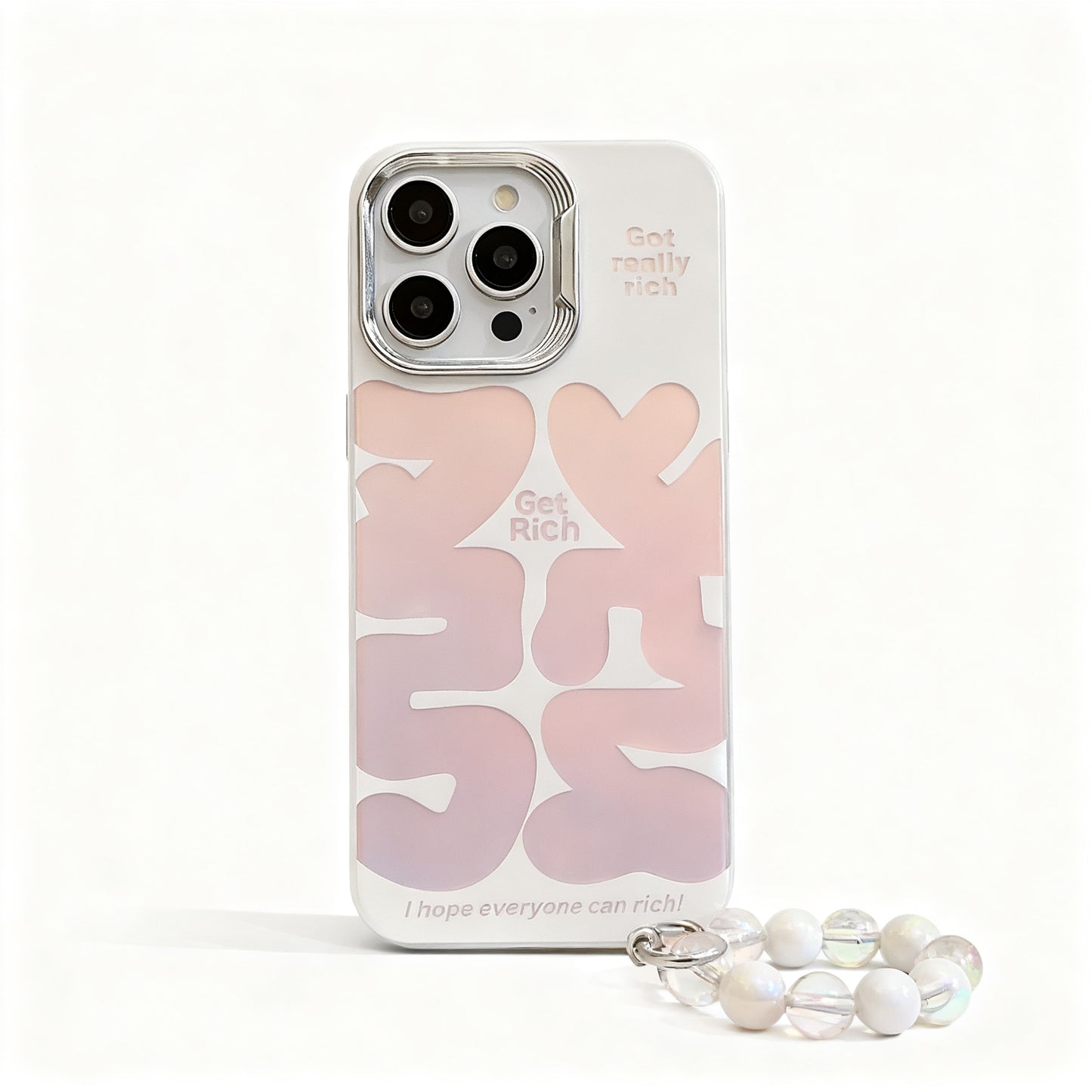 Iridescent Gold Lucky Text Phone Case for iPhone