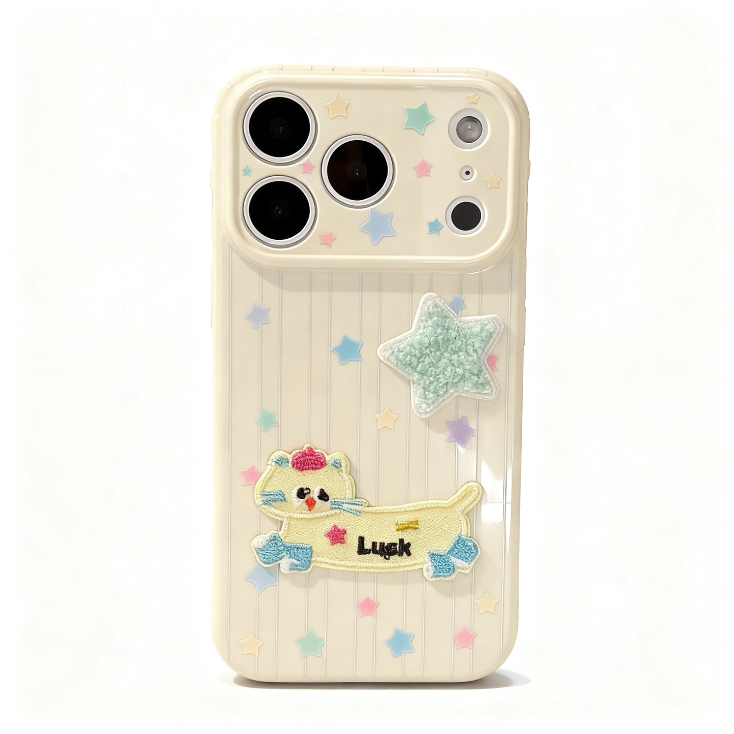Colorful Plush Star Cat Dog Soft Phone Case for iPhone