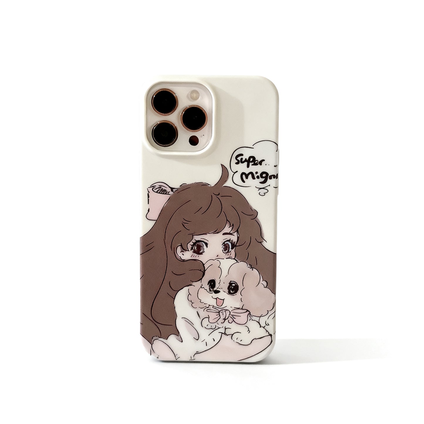 Cute Pink Cartoon Girl Soft Phone Case for iPhone