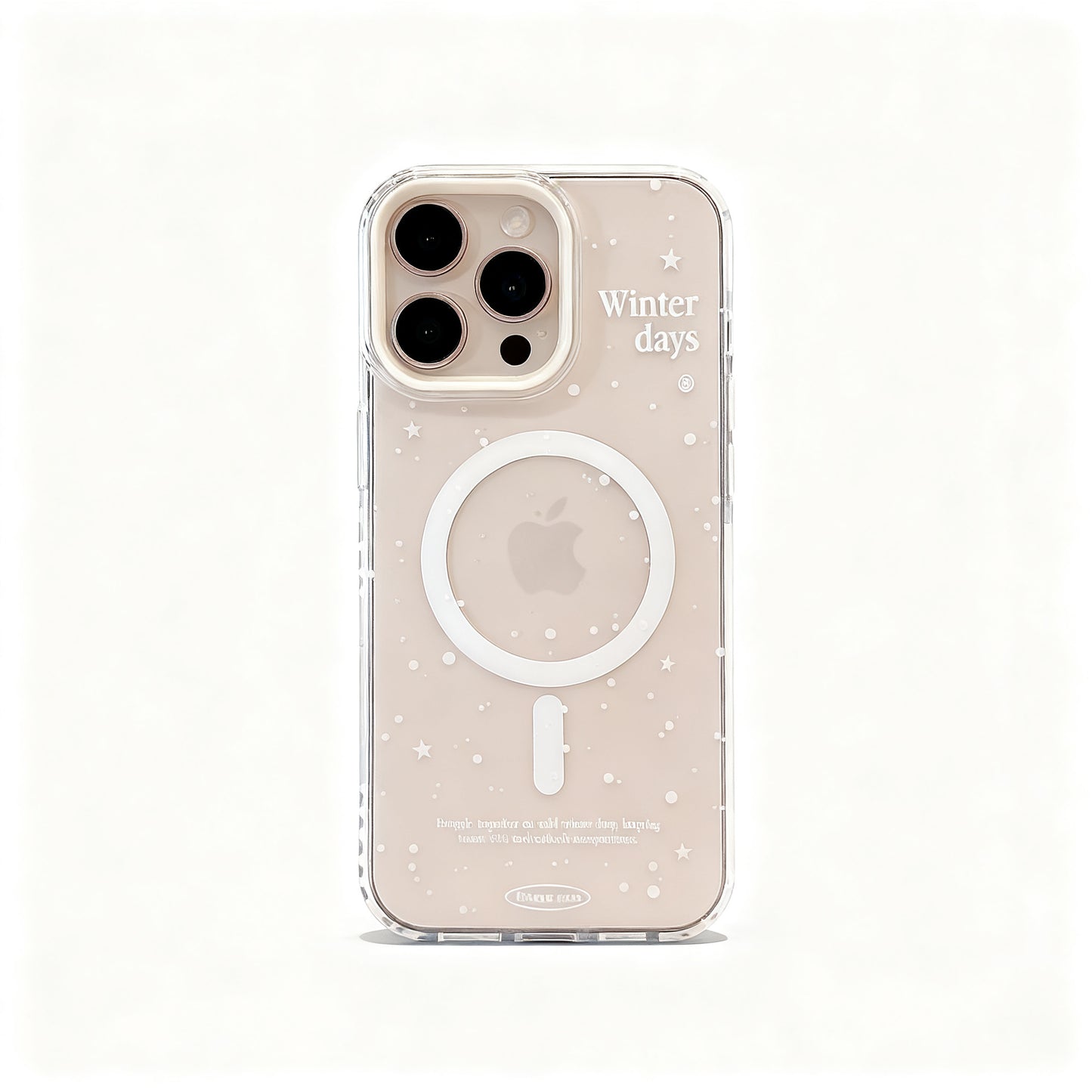Clear Snowflake Design Magnetic Stand Phone Case for iPhone