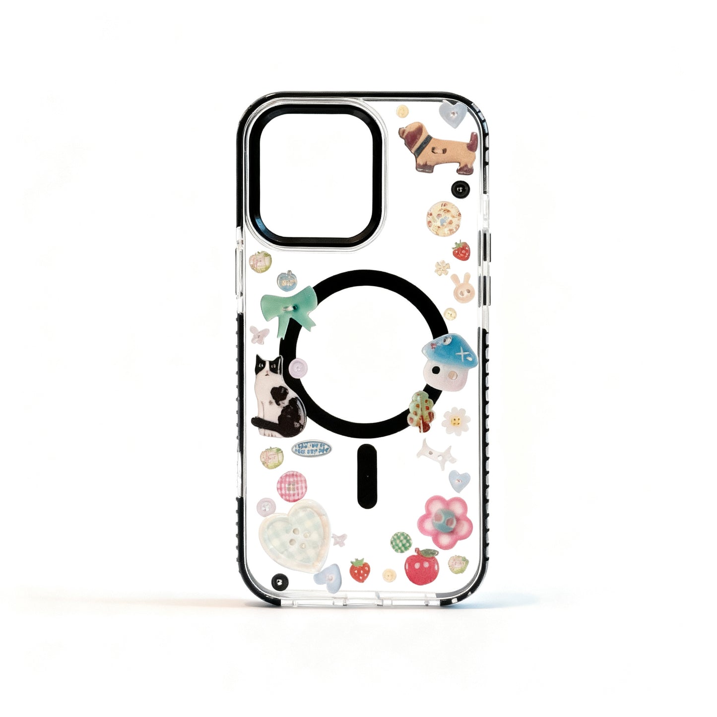 Cute Cartoon Graffiti Stand Phone Case for iPhone