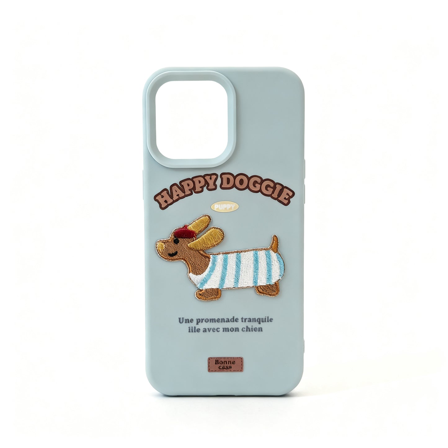 Cute Dachshund Embroidered Soft Phone Case for iPhone