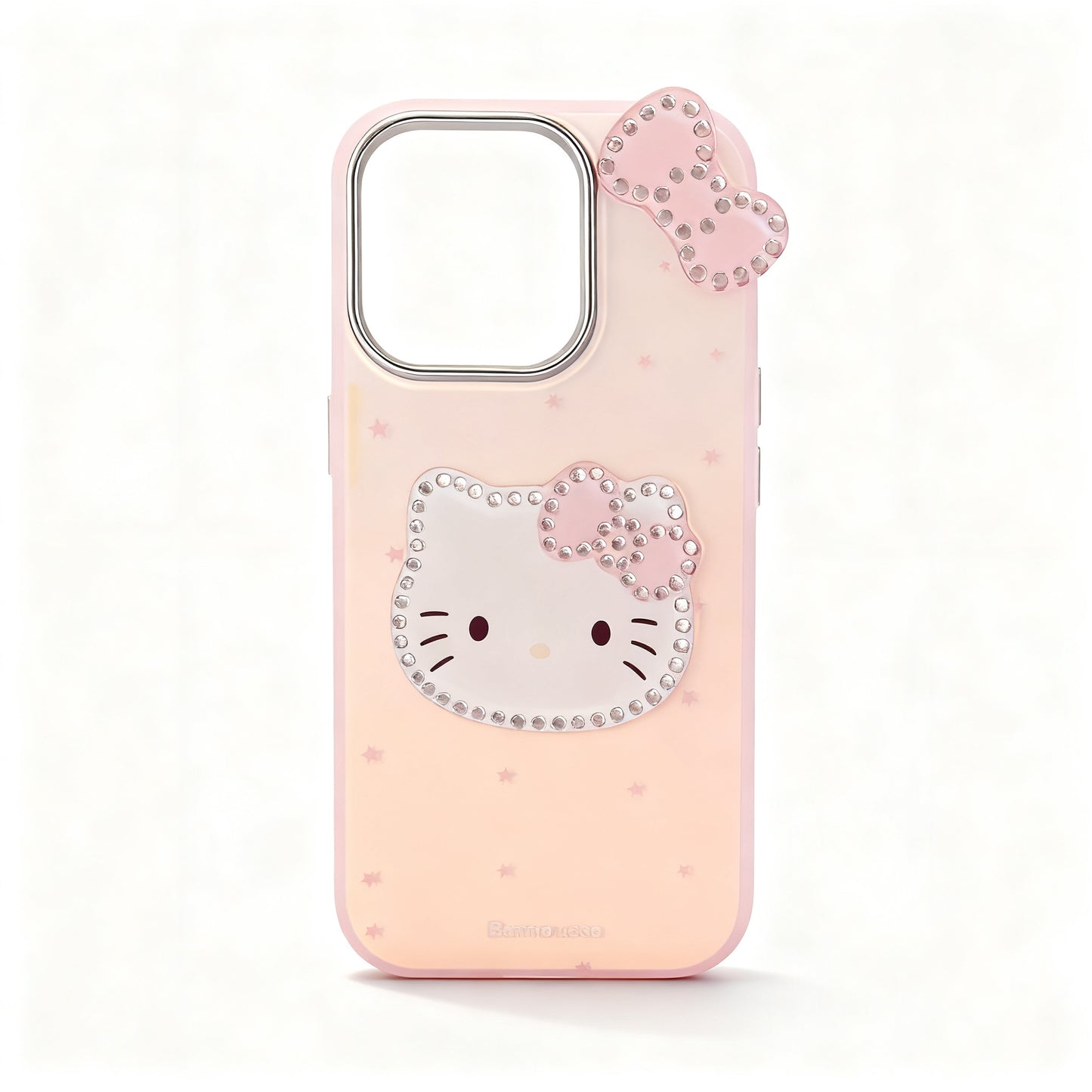 Pink Cartoon Laser Glitter Phone Case with Lanyard for iPhone