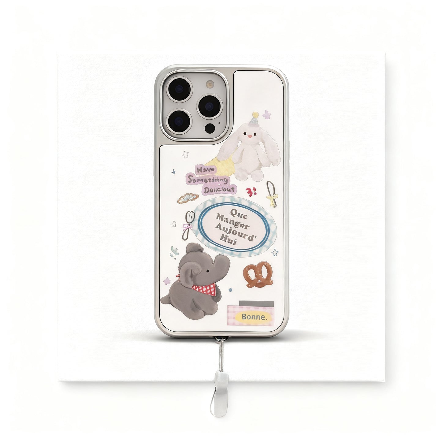 Cute Elephant Mirror Stand Phone Case for iPhone