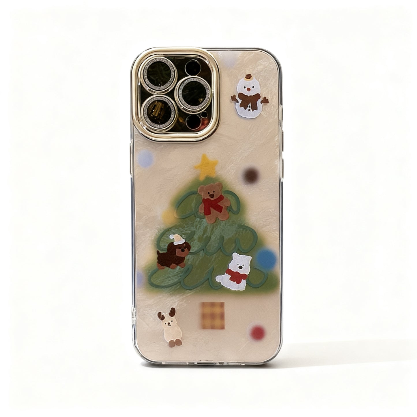Cute Snowman Christmas Tree Soft Phone Case for iPhone