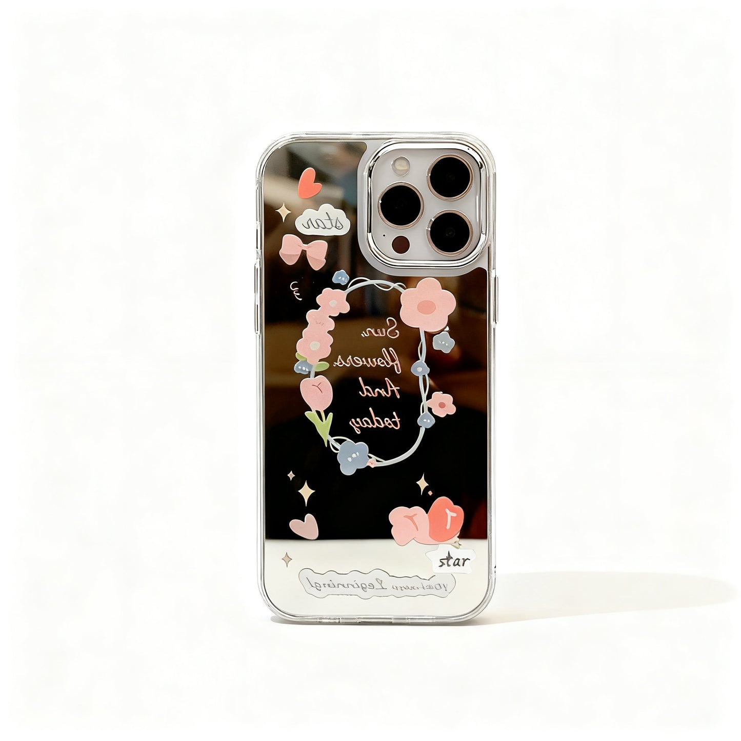 Cute Pink Floral Soft Phone Case for iPhone