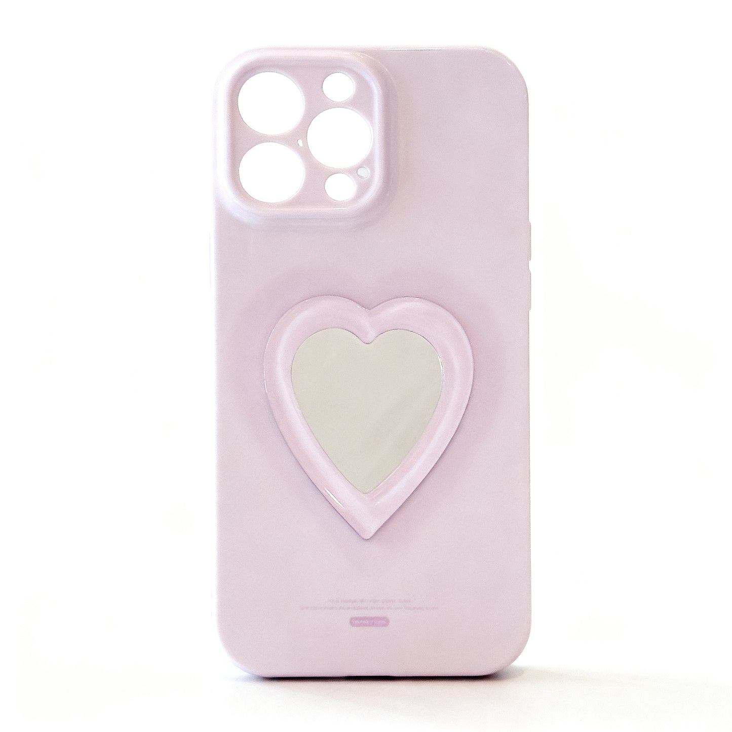 Glossy Pink Heart Mirror Soft Phone Case for iPhone