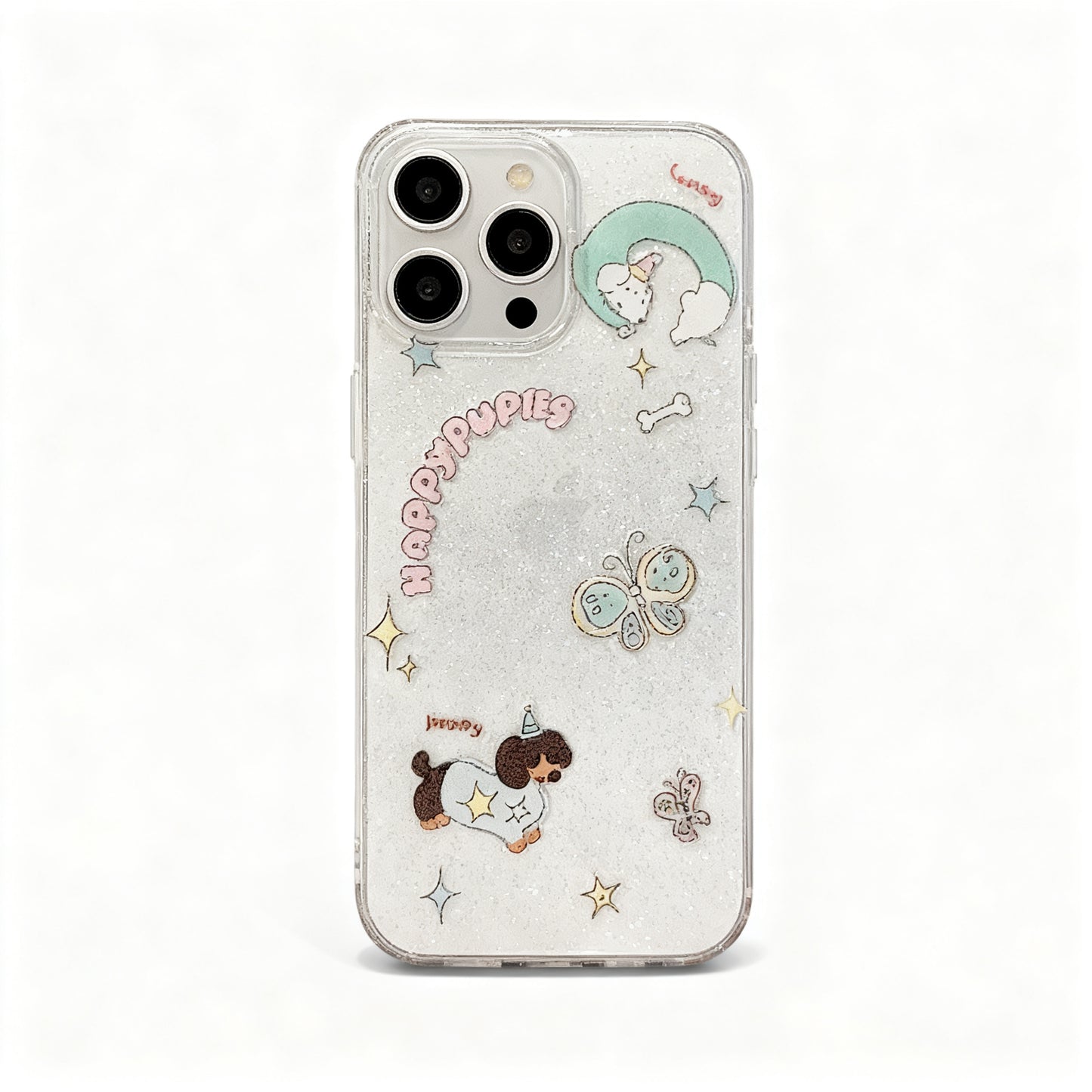 Cute Butterfly Soft Phone Case with Stand for iPhone