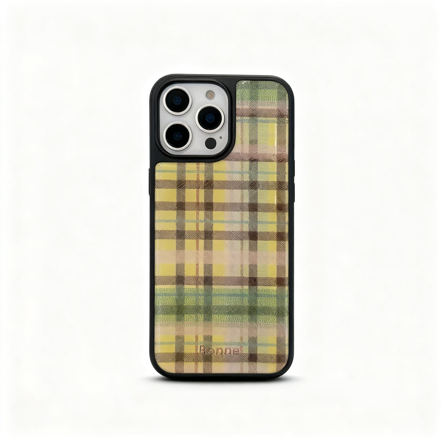 Green Plaid Soft Phone Case with Stand for iPhone