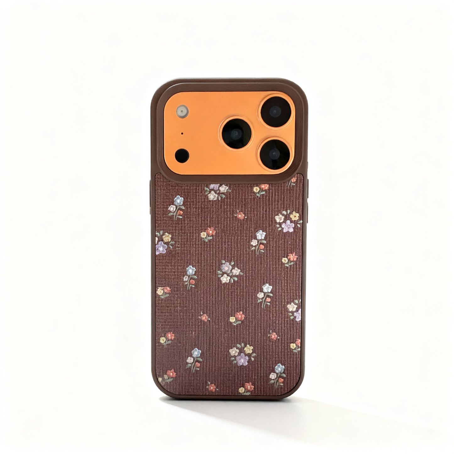 Brown Floral Vintage Shockproof Phone Case for iPhone