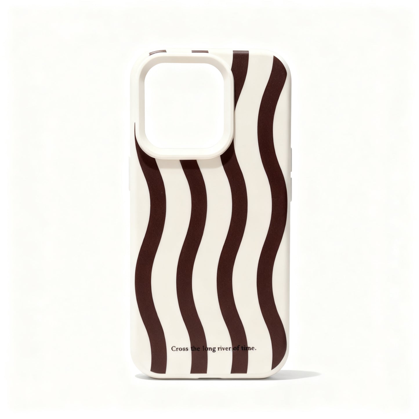 Vintage Brown Wave Stripe Stand Phone Case for iPhone