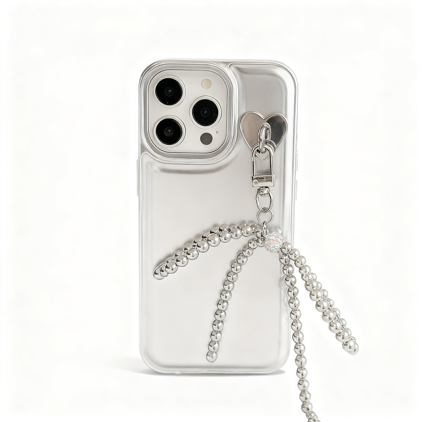 Silver Butterfly Print Soft Phone Case for iPhone