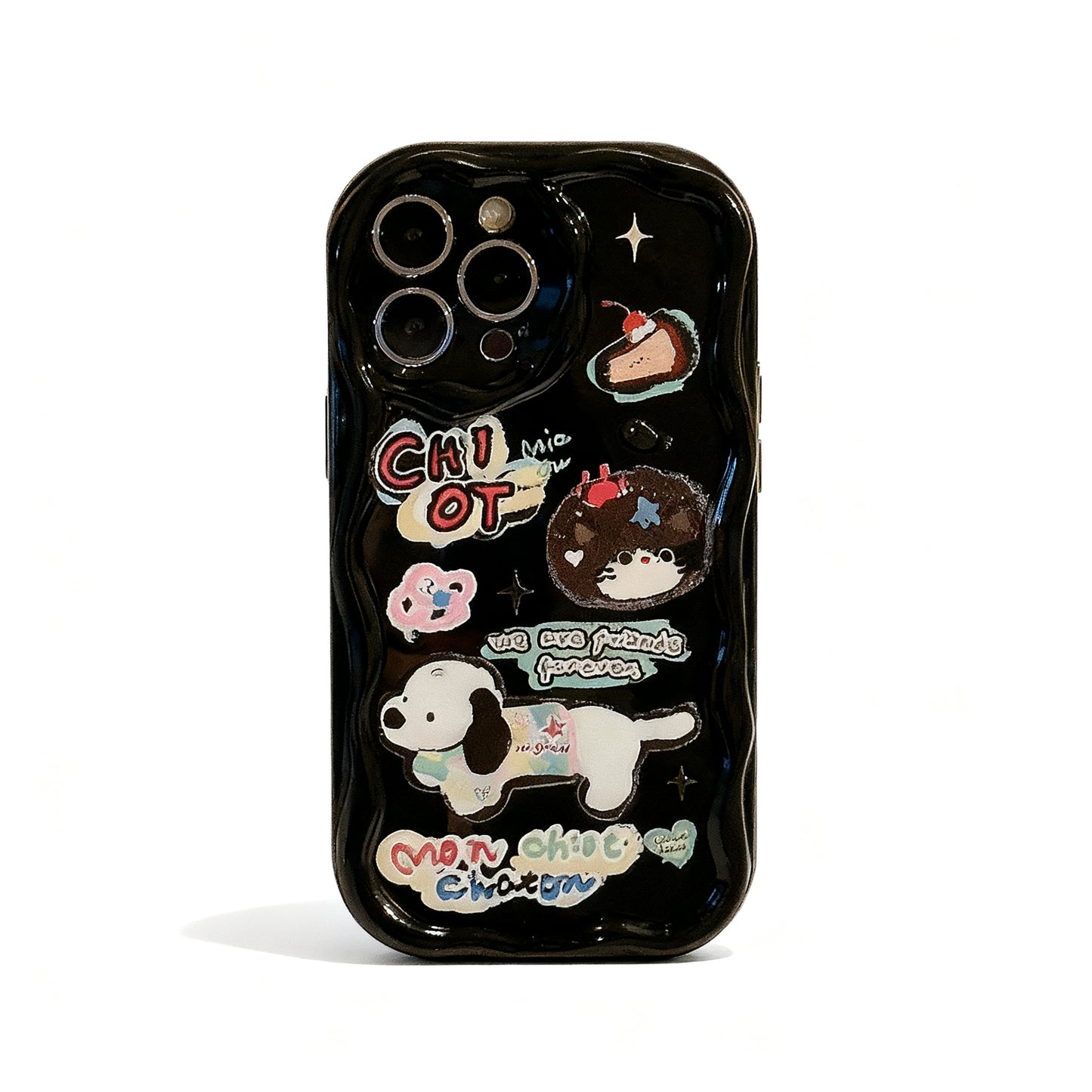 Cute Dog Graffiti Design Soft Phone Case for iPhone