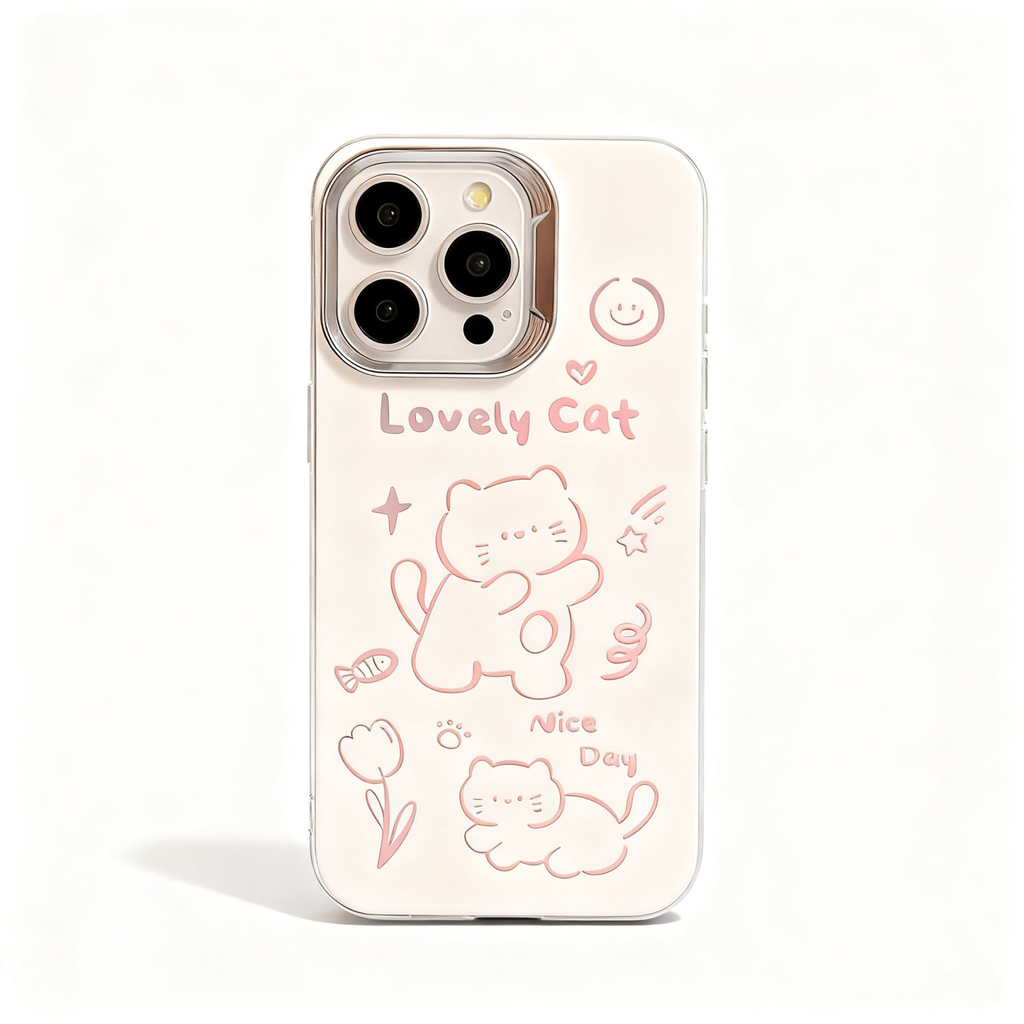 Cute Cat Hollow Design Shockproof Phone Case for iPhone