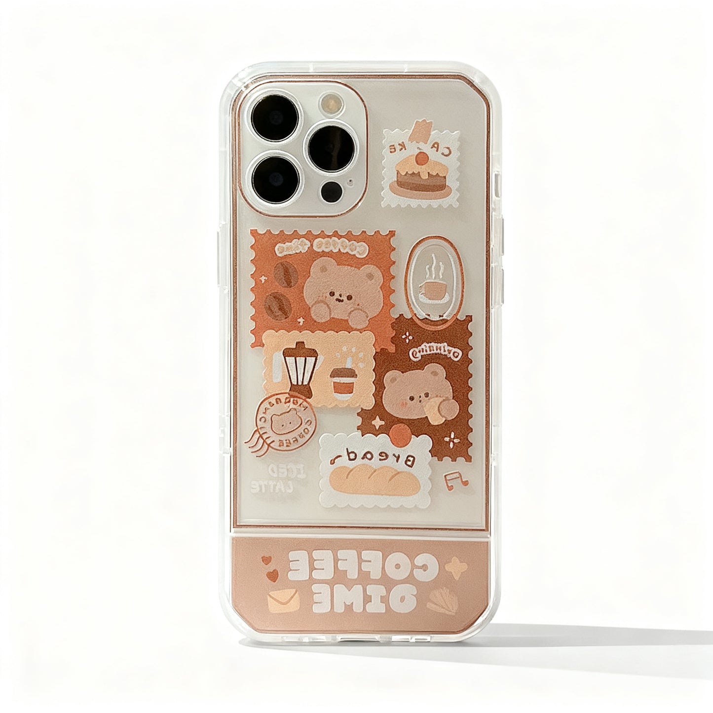 Transparent Foldable Stand Phone Case with Glitter Stars for iPhone