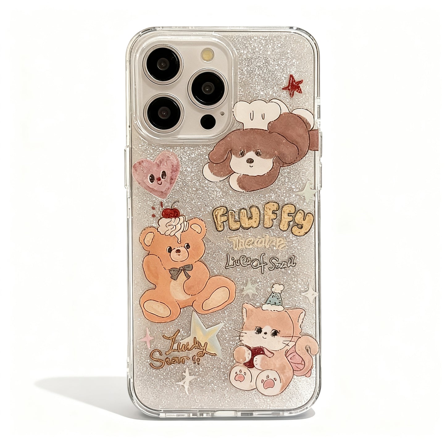 Cute Cream Bear Soft Stand Phone Case for iPhone