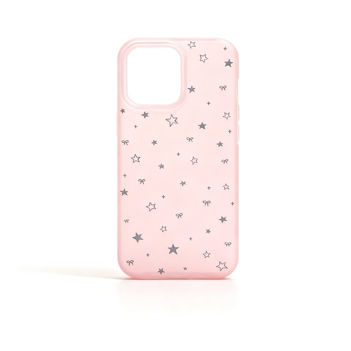 Soft Pink Star Print Shockproof Phone Case for iPhone