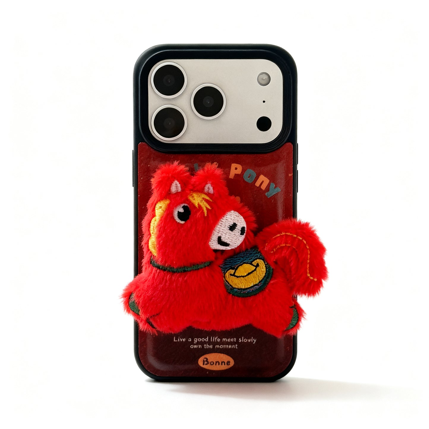 Cute Plush Pink Cat Phone Case for iPhone