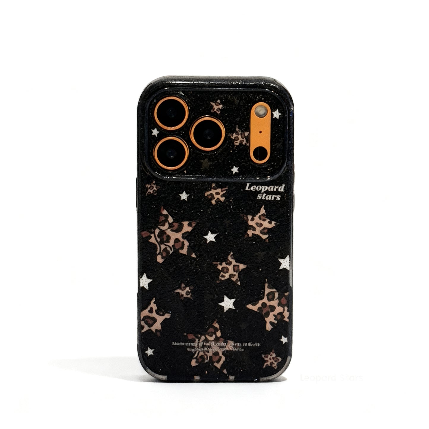 Sparkling Pink Leopard Star Soft Phone Case for iPhone