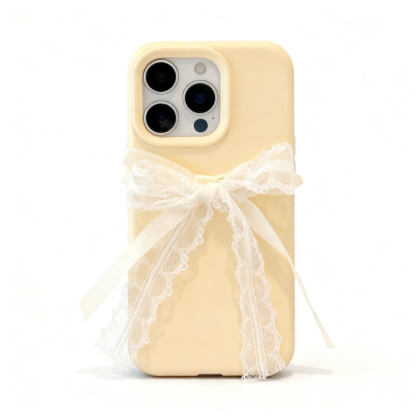 Pink Lace Bow Soft Phone Case for iPhone