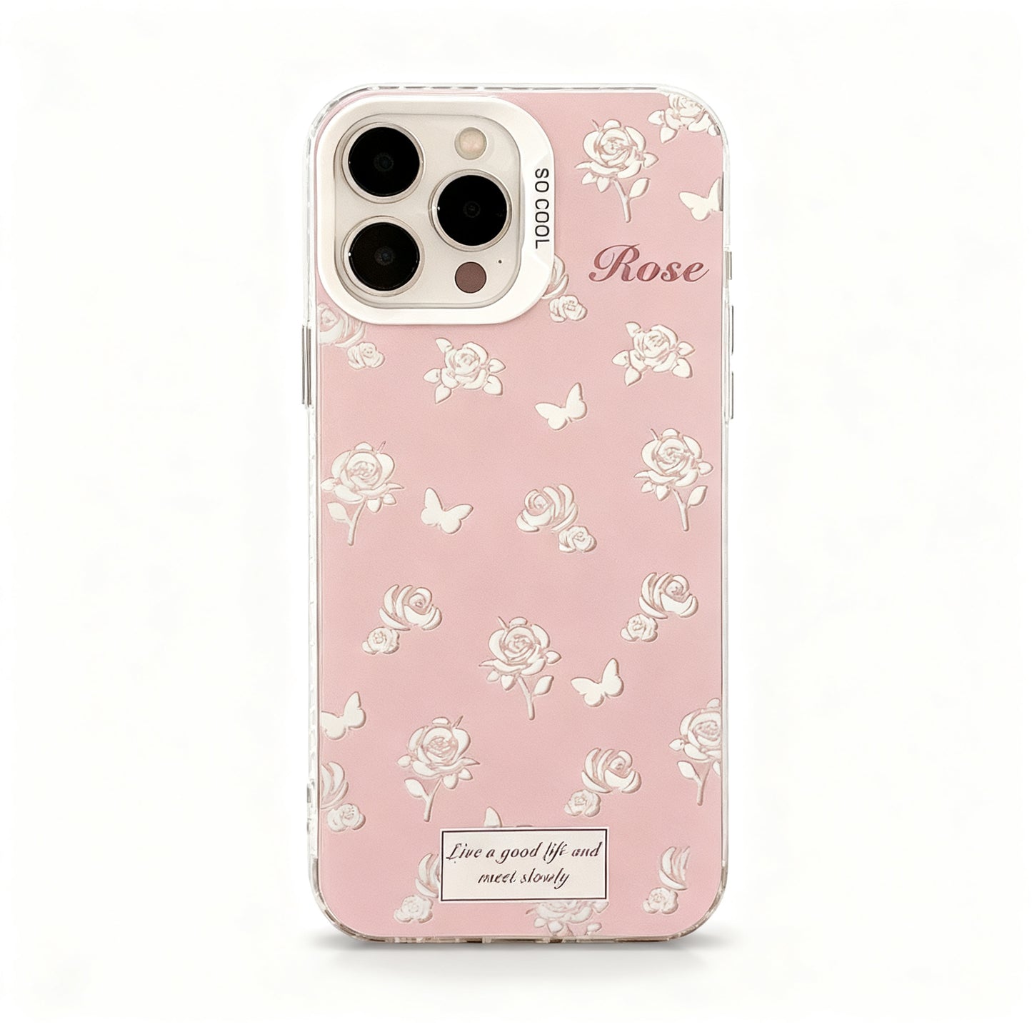 Pink Rose Floral Shockproof Phone Case for iPhone