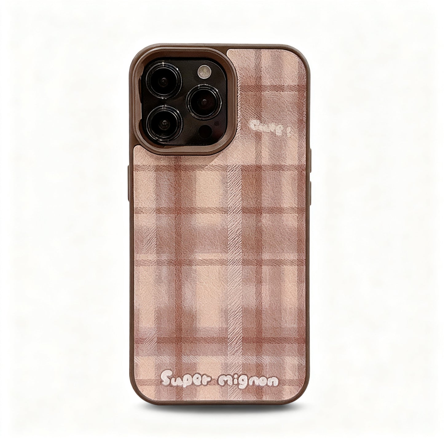Brown Plaid Soft Phone Case for iPhone