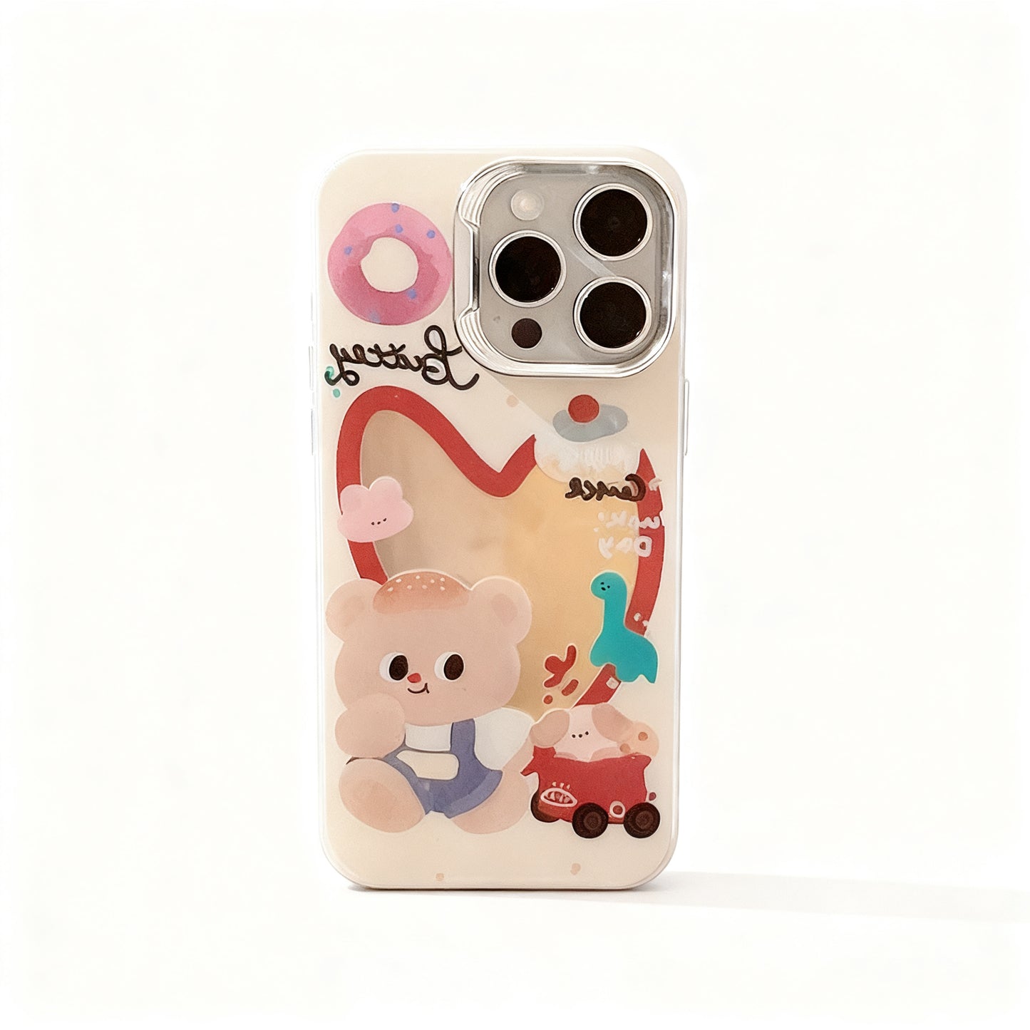 Cute Bear Design Colorful Beaded Phone Case for iPhone