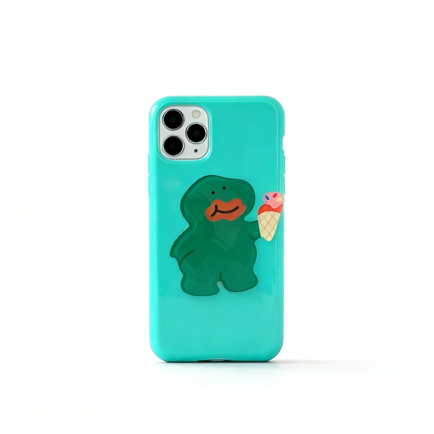 Cute Korean Dinosaur Stand Phone Case for iPhone