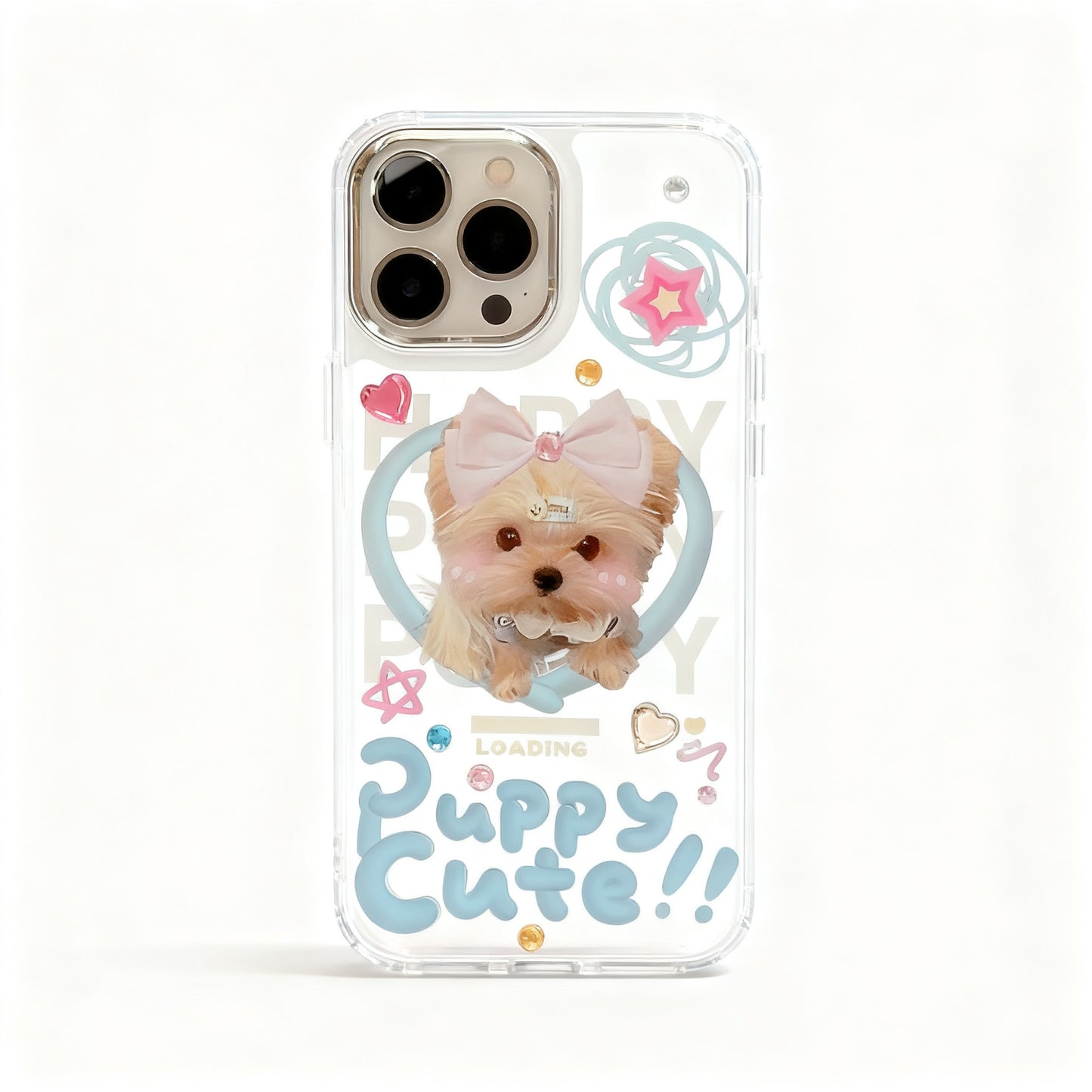 Cute Dog Print Glossy Phone Case for iPhone