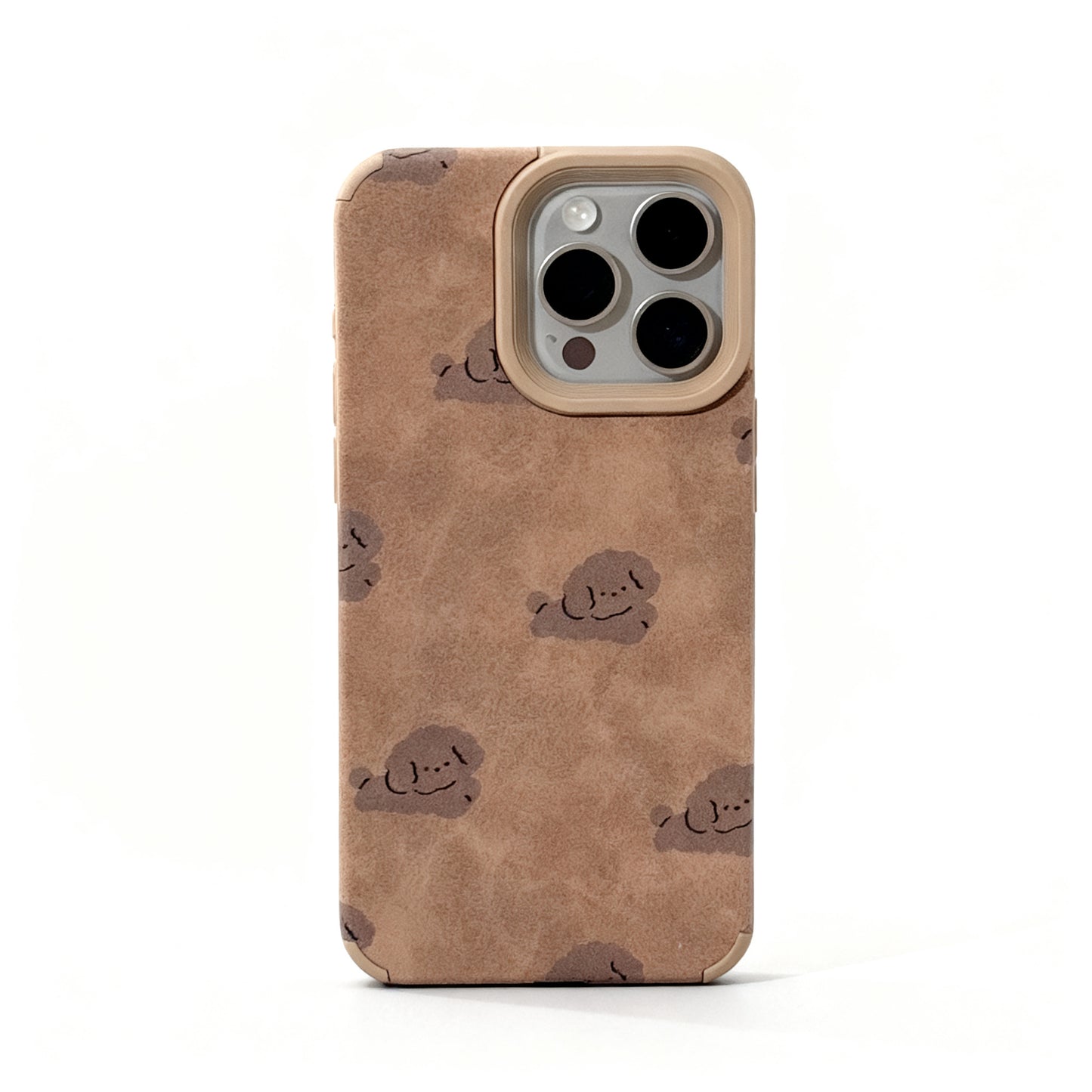 Brown Dog Print Vintage Soft Phone Case for iPhone