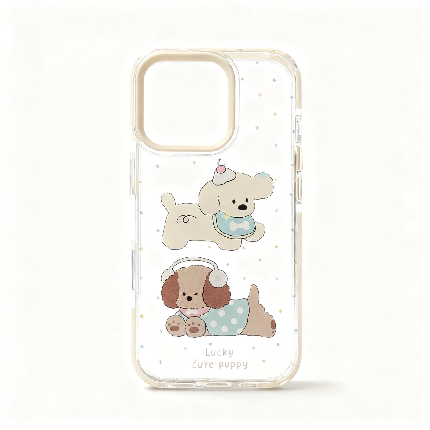 Korean Style Clear Star Print Shockproof Phone Case for iPhone