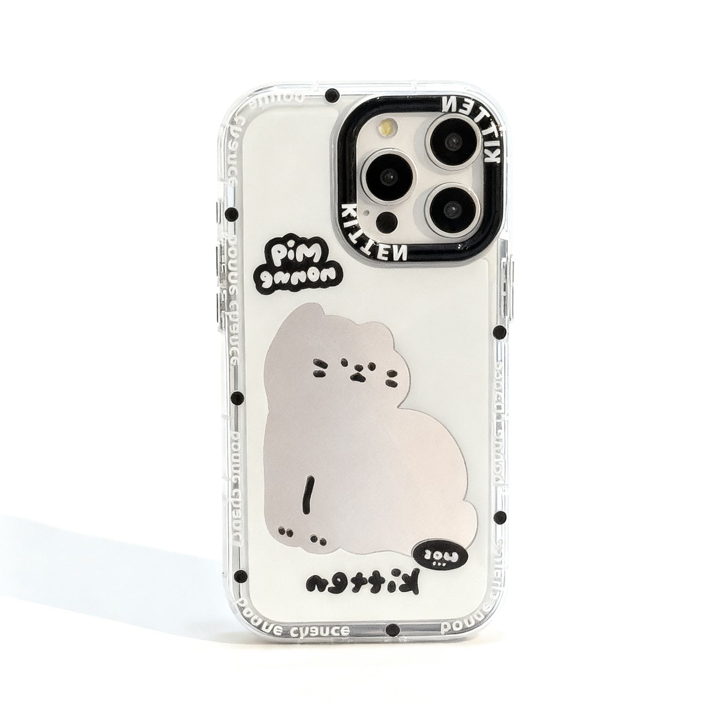 Cute Cartoon Cat Glossy Phone Case for iPhone