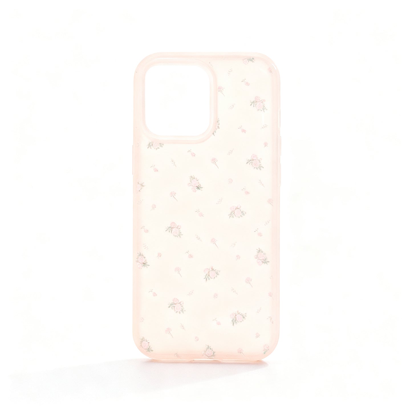 Soft Pink Floral Clear Phone Case for iPhone