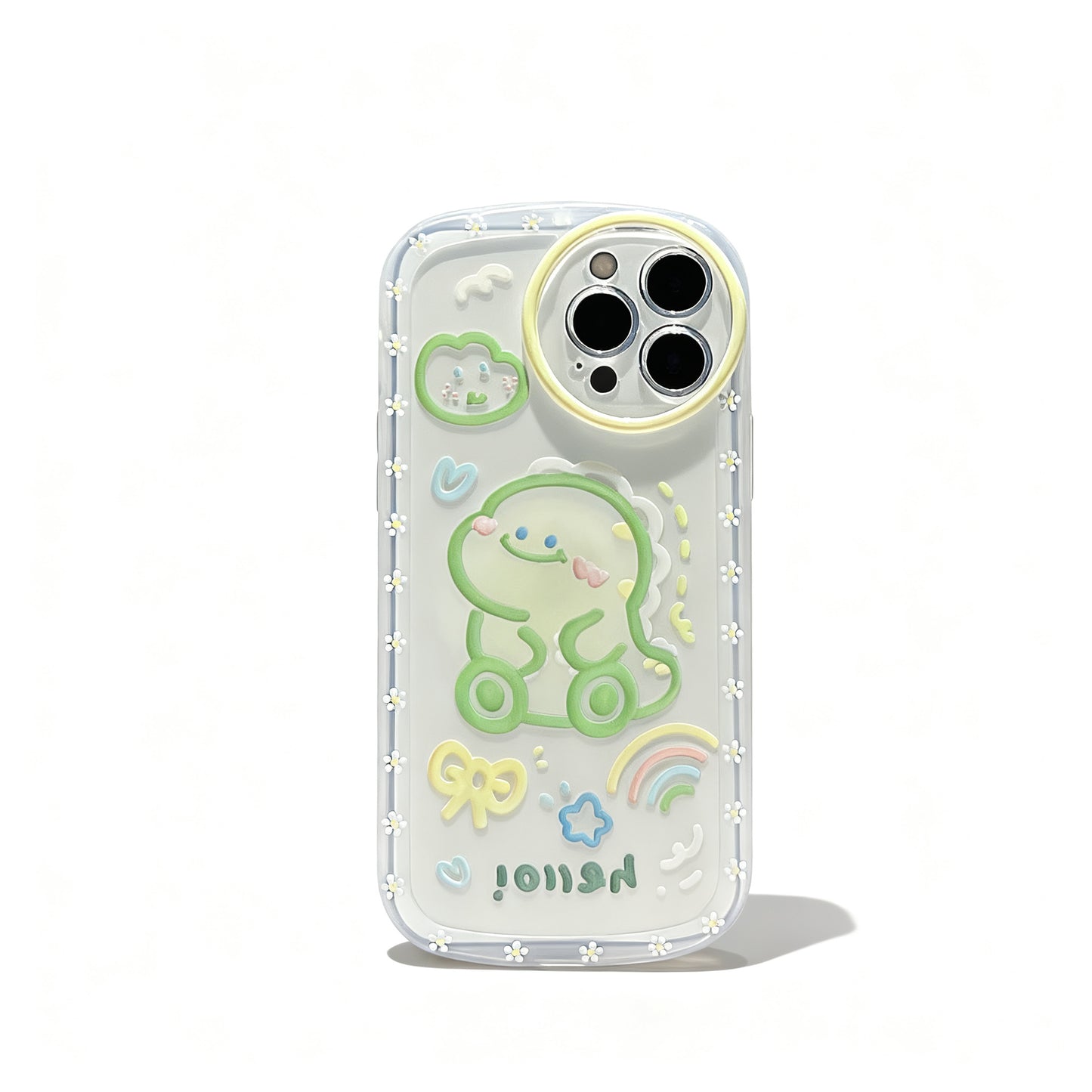 Glossy Green Dinosaur Soft Phone Case for iPhone