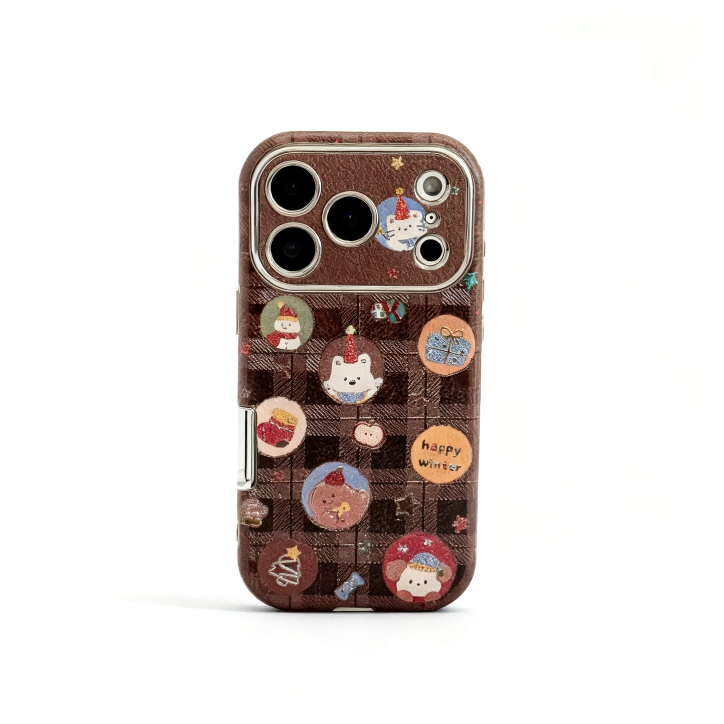 Pink Dog Print Soft Phone Case with Stand for iPhone