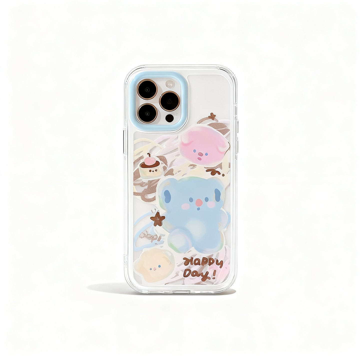 Cute Pink and Blue Dog Print Phone Case for iPhone