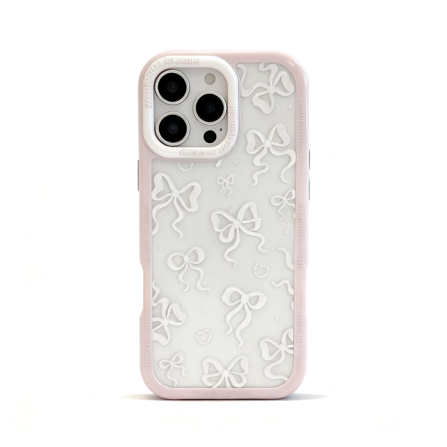 Pink Pearl Butterfly Bow Shockproof Phone Case for iPhone