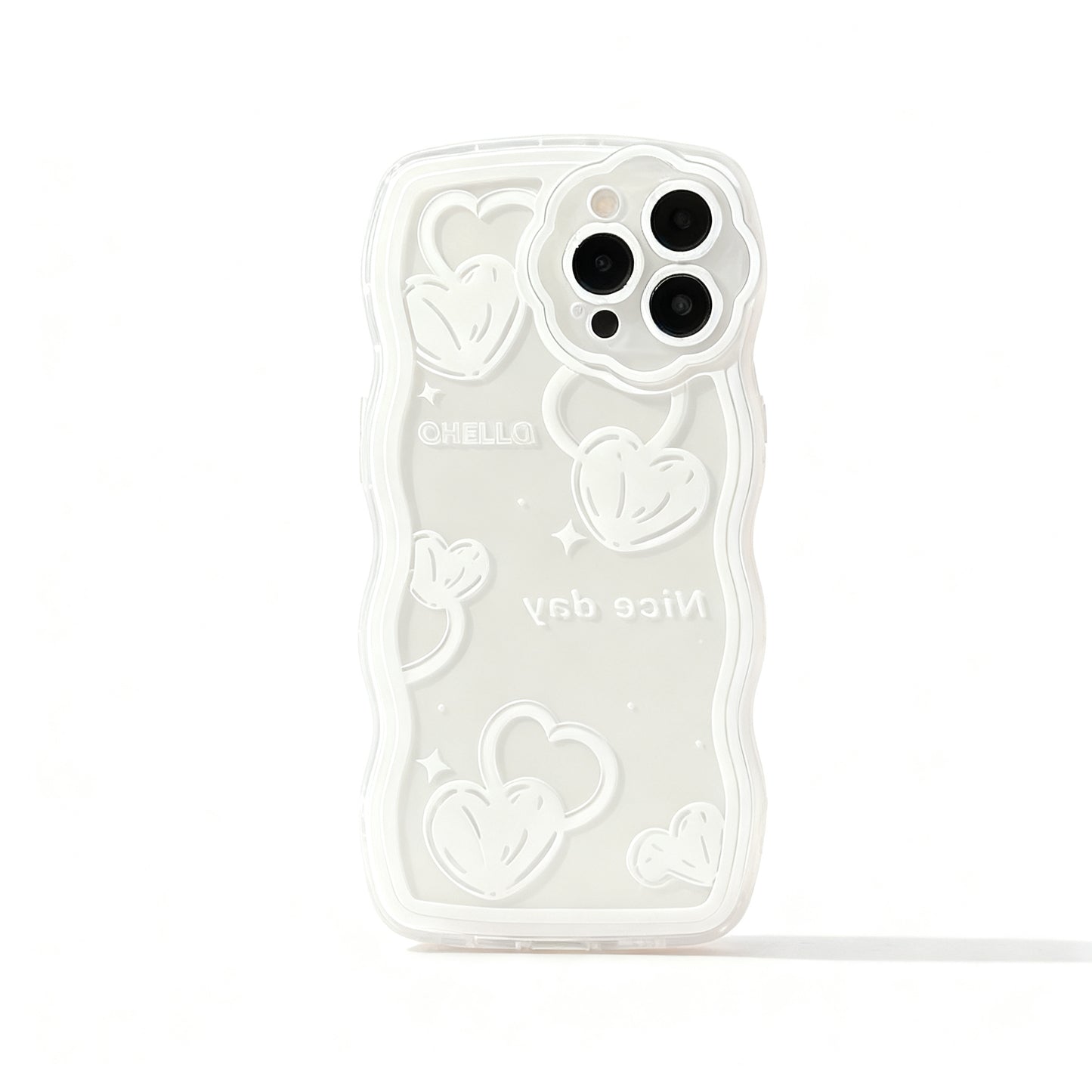 Pink Heart Soft Phone Case with Lanyard for iPhone
