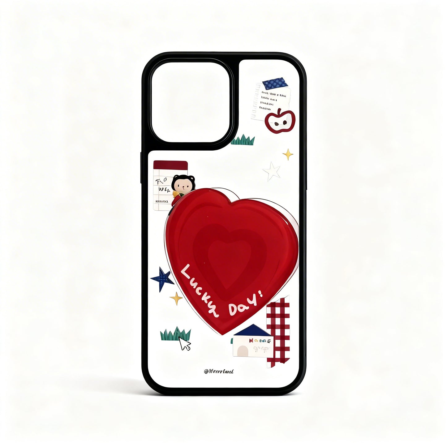 Korean Style Cute Heart Stand Phone Case for iPhone