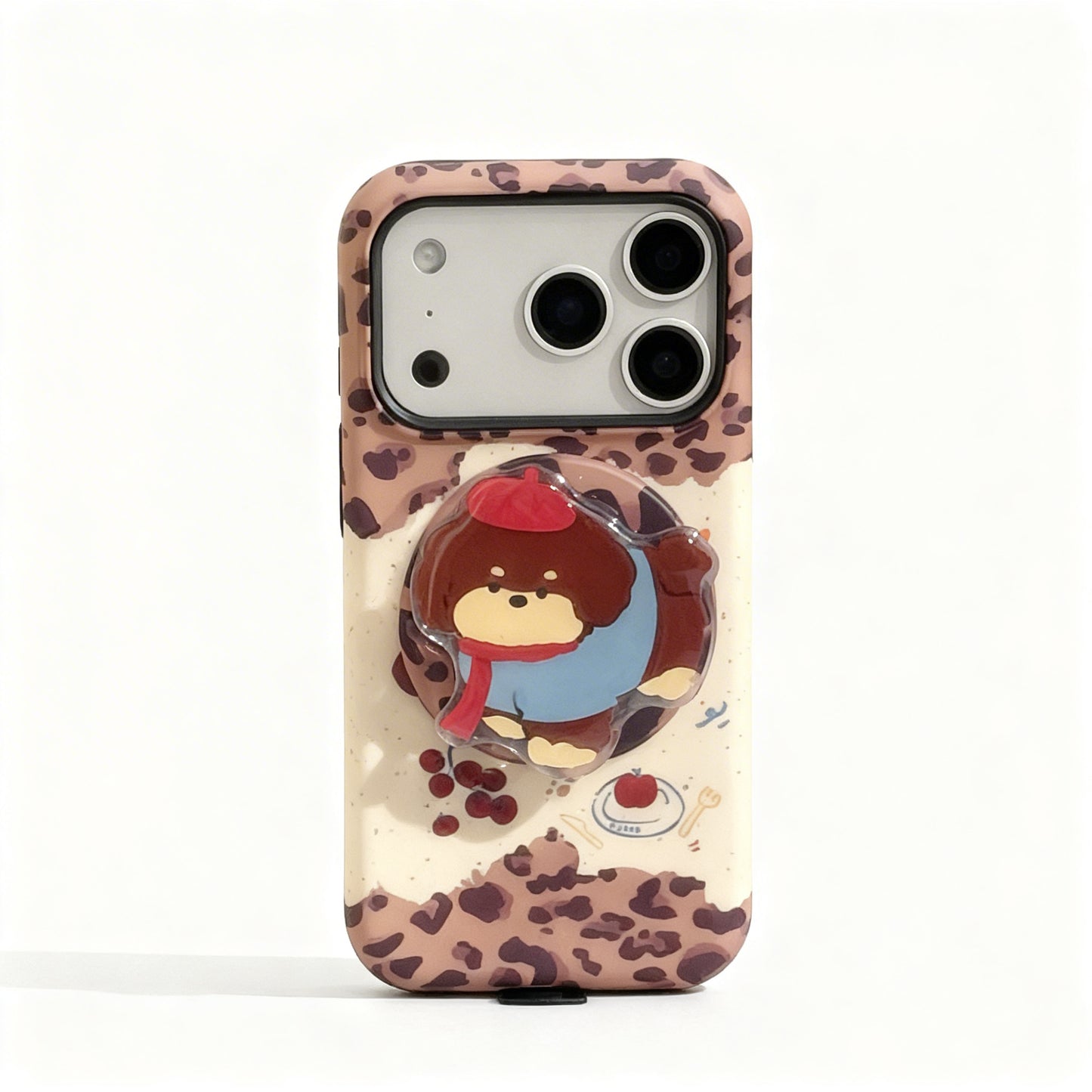 Vintage Leopard Dog Magnetic Stand Phone Case for iPhone
