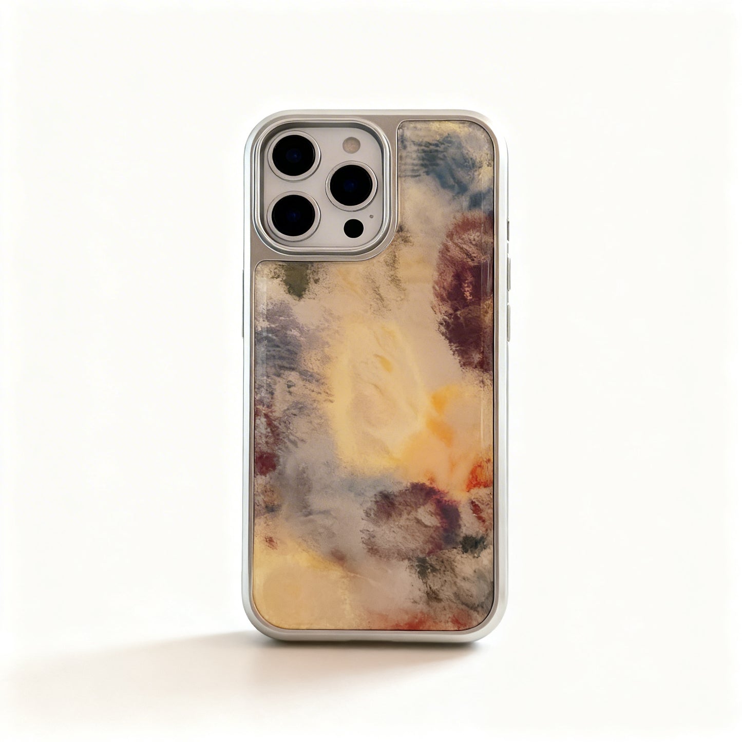 Brown Marble Pattern Soft Phone Case with Stand for iPhone