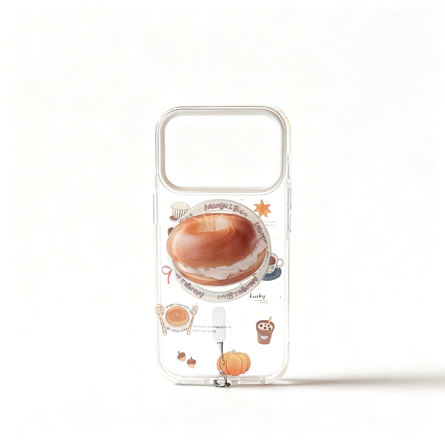 Clear Food Pattern Magnetic Stand Phone Case for iPhone
