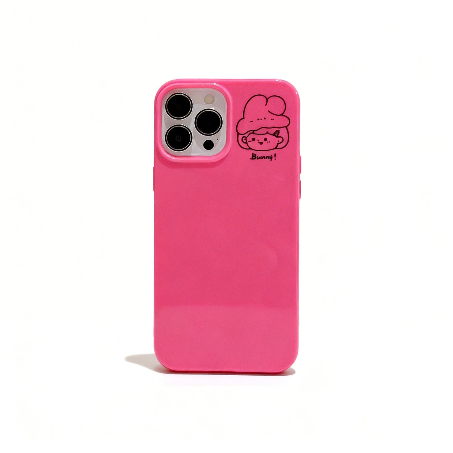 Cute Pink Heart Soft Phone Case for iPhone