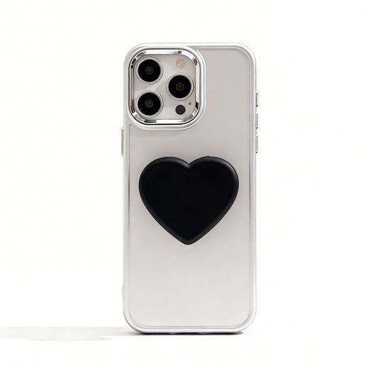 Black Heart Stand Phone Case for iPhone