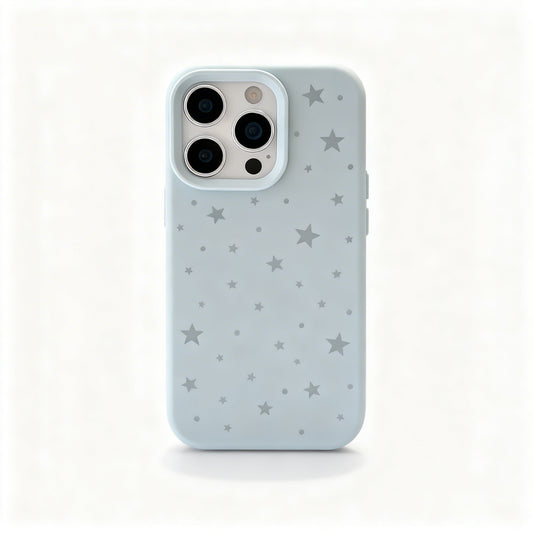 Minimal Gray Star Soft Phone Case for iPhone