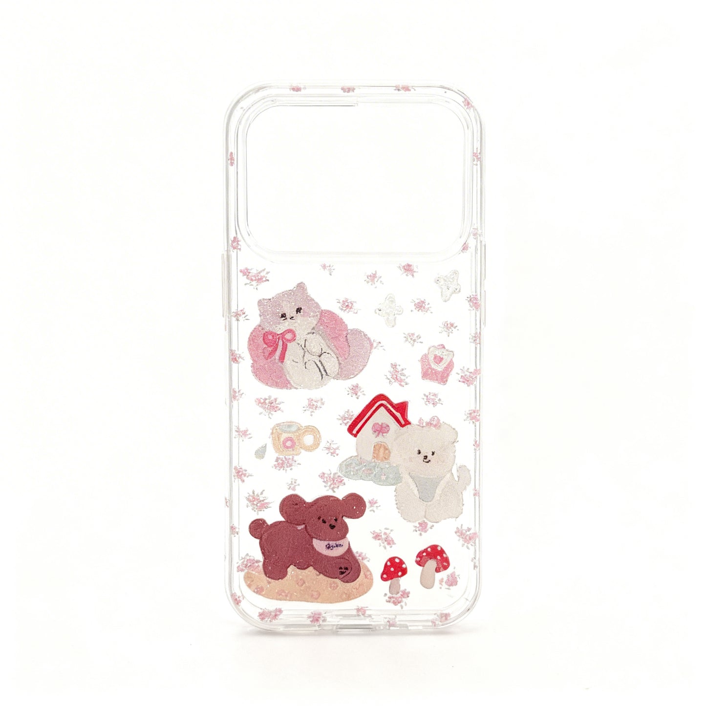 Cute Pink Floral Soft Phone Case for iPhone