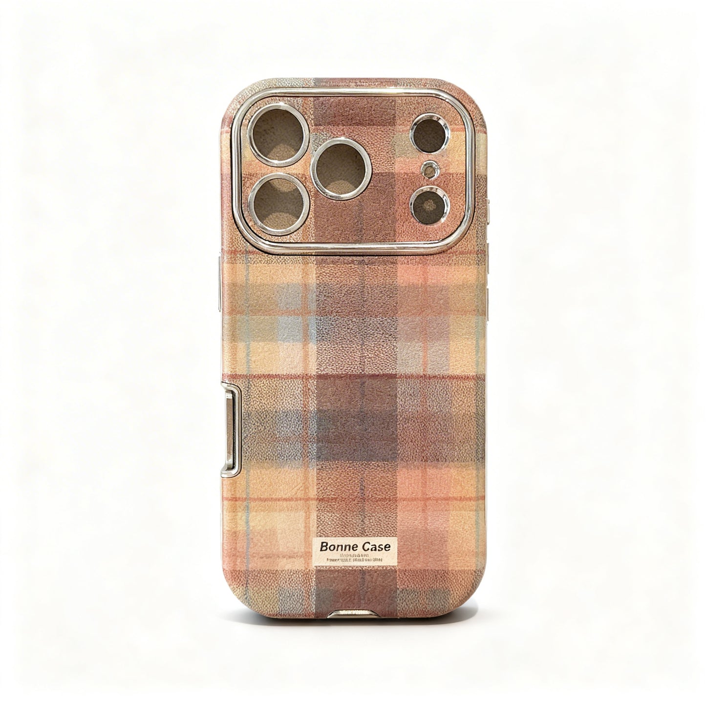 Pastel Plaid Star Pattern Shockproof Phone Case for iPhone