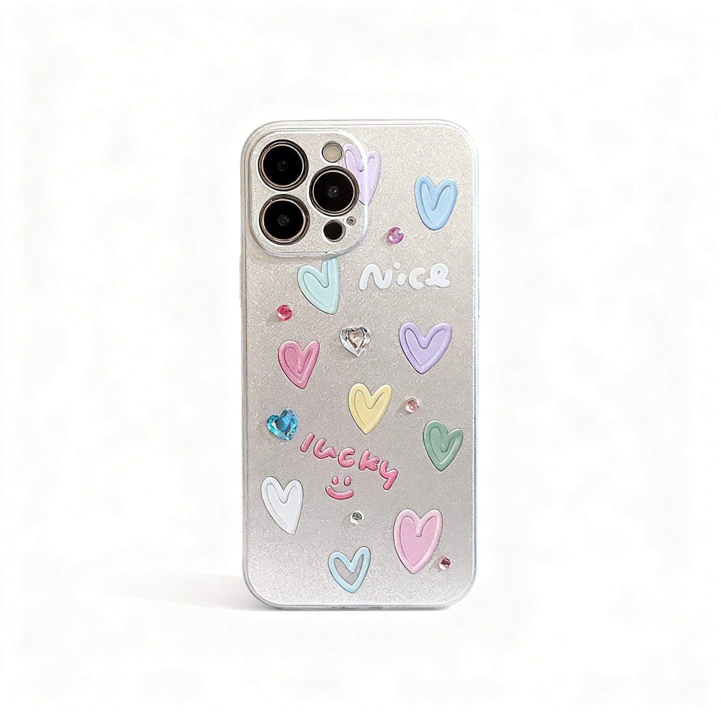 Glossy Pink Heart DIY Phone Case for iPhone