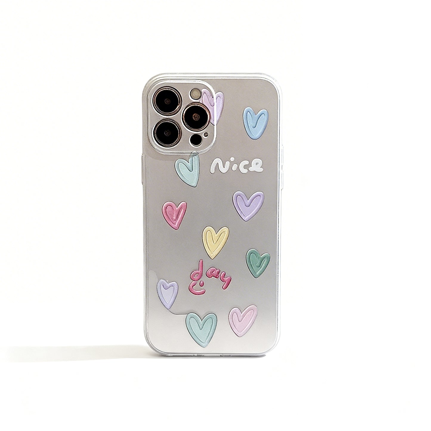 Glossy Pink Heart DIY Phone Case for iPhone