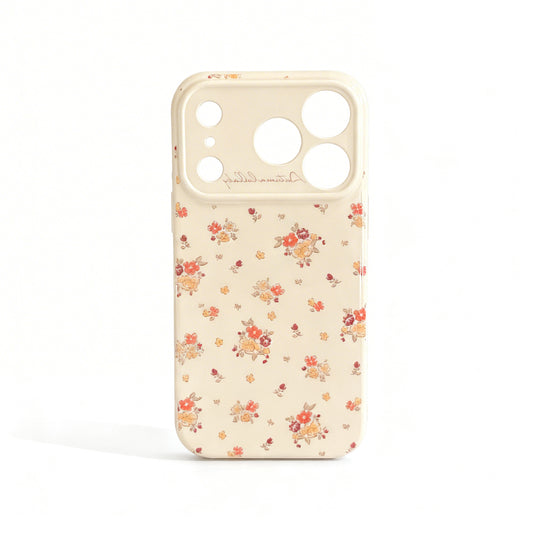 Warm Orange Floral Soft Shockproof Phone Case for iPhone